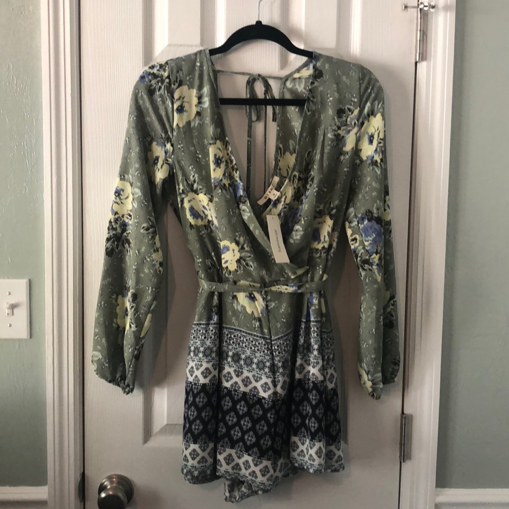 Floral Long-Sleeve Romper by Lush